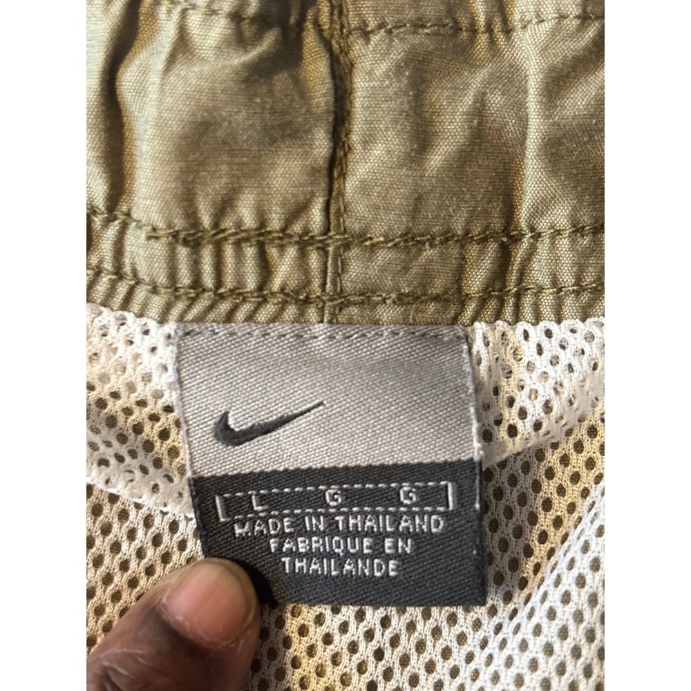 Nike Athletic Shorts Mens Large Khaki Tan Navy Stripe Excellent Mesh Lined - Picture 8 of 13